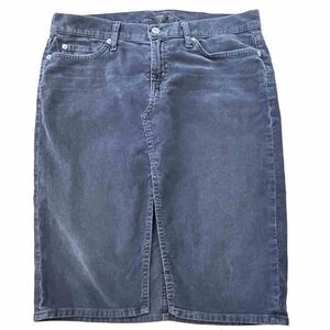 7 for all mankind ~ 5 pocket Grey Corduroy Skirt ~ size 31